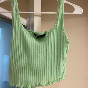 cropped ruffle tank top